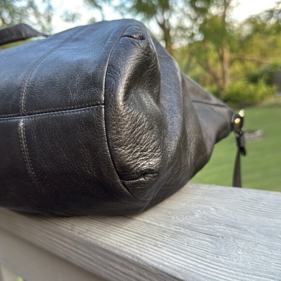 Coach Ashley(F20104) Black Leather w/Python Embossed Trim Tote/Shoulder Bag(EUC) - Picture 17 of 17